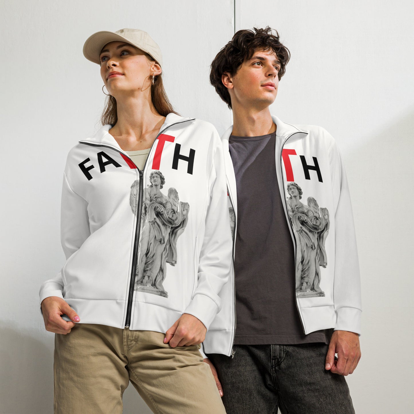 Unisex track jacket, Exclusive Faith It Custom Design