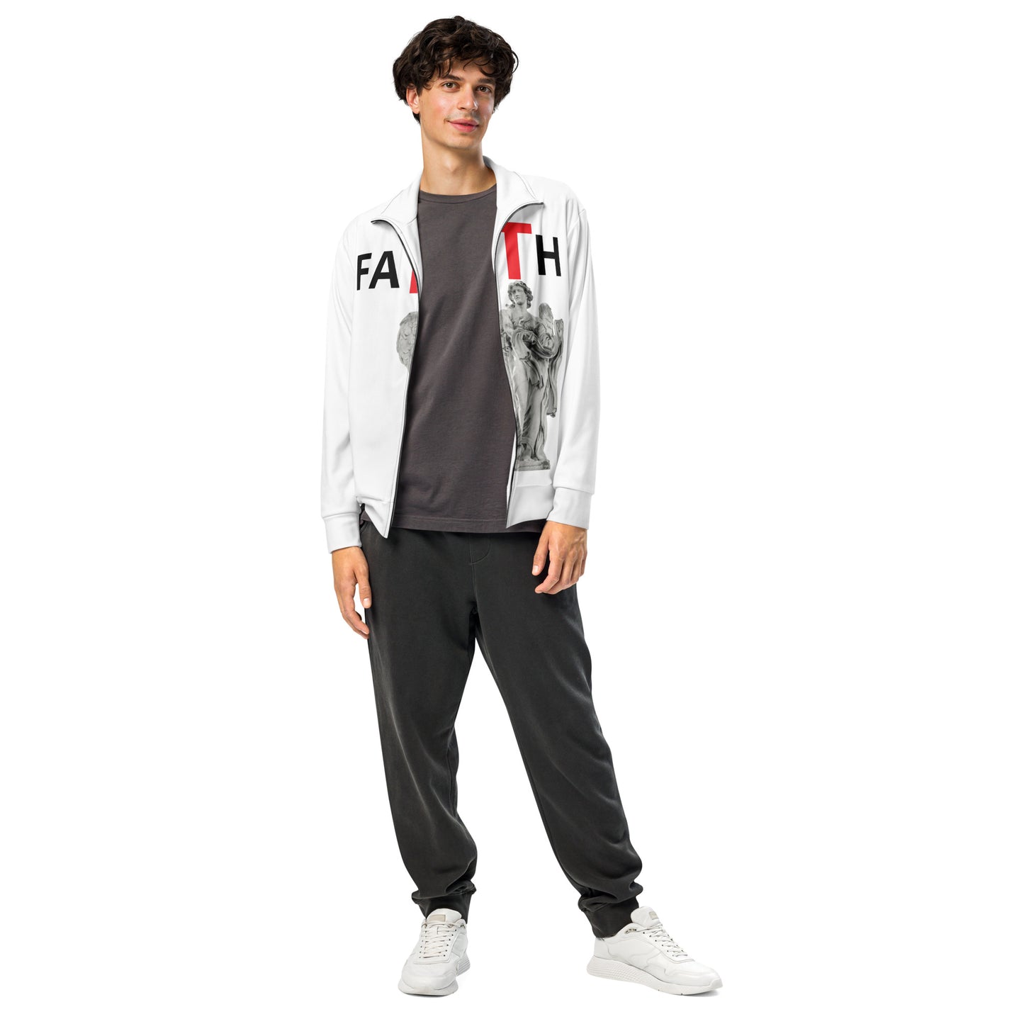 Unisex track jacket, Exclusive Faith It Custom Design
