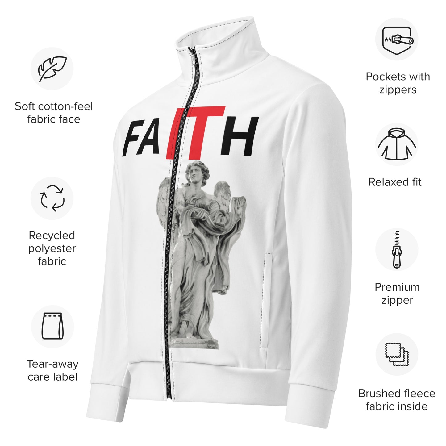 Unisex track jacket, Exclusive Faith It Custom Design