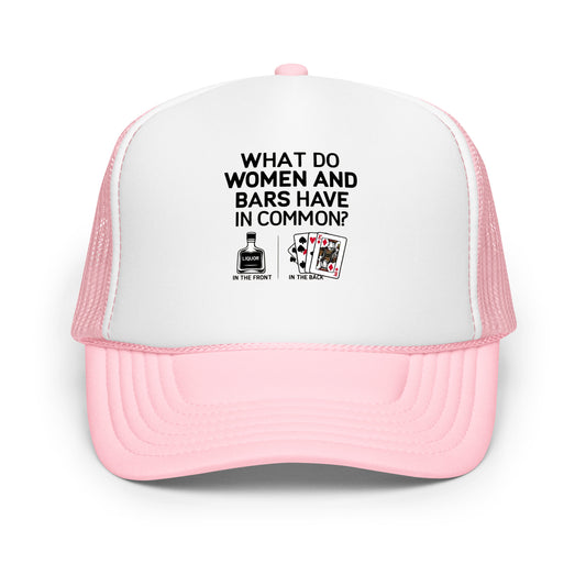 Foam trucker hat, Bar Joke, Liquor in the Front, Poker in the Back
