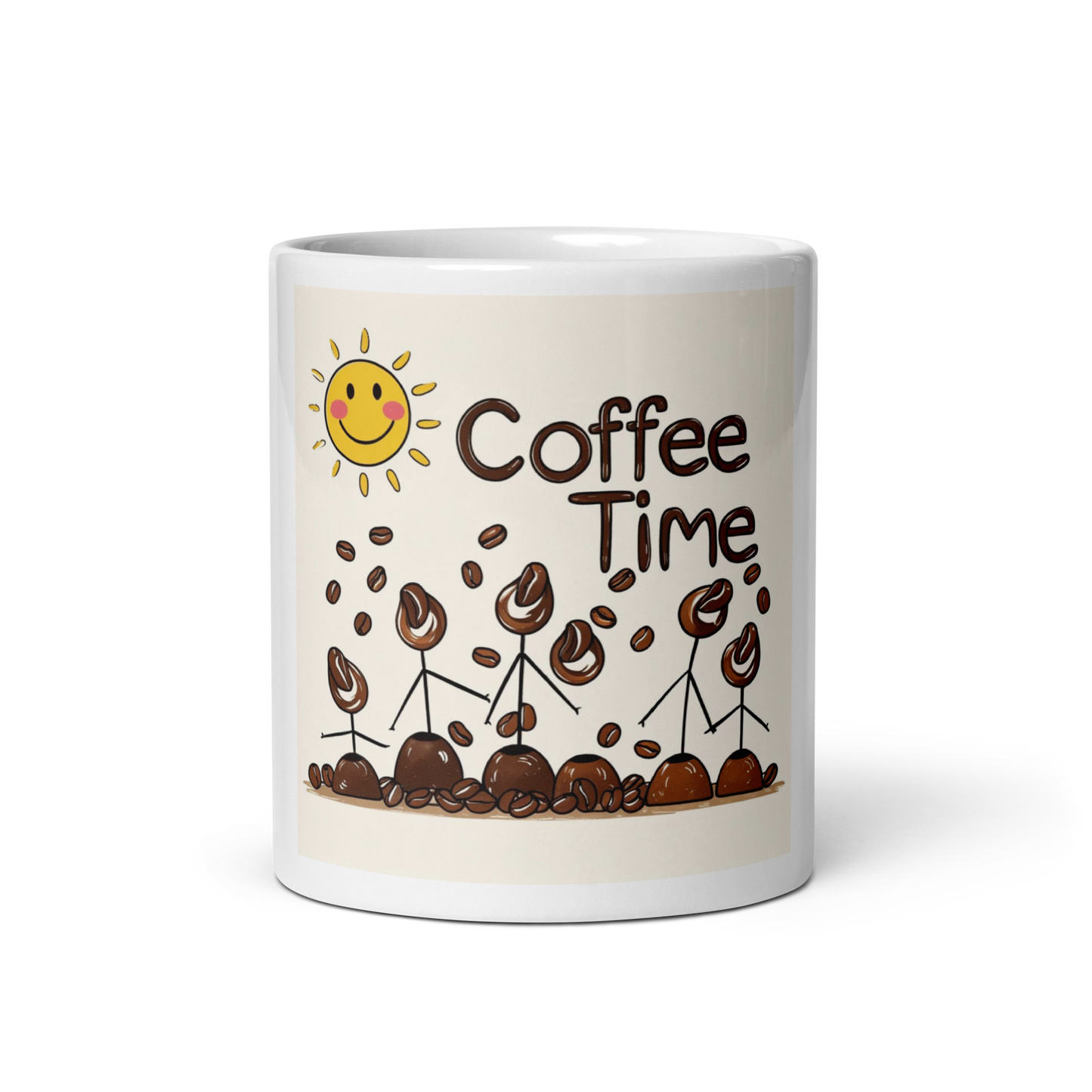 White glossy mug, Coffee Time