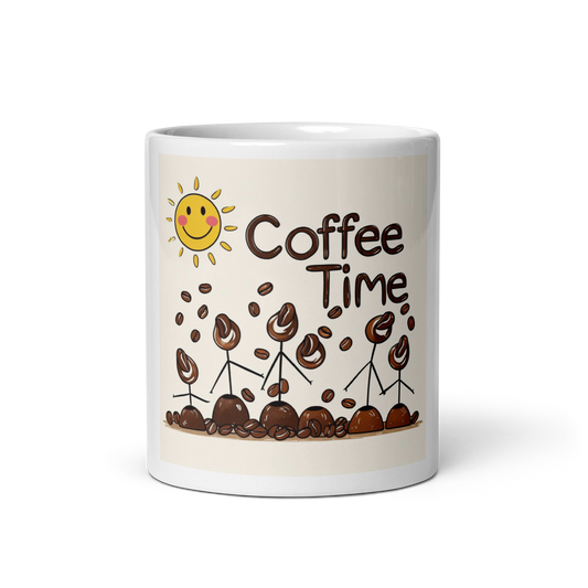 White glossy mug, Coffee Time